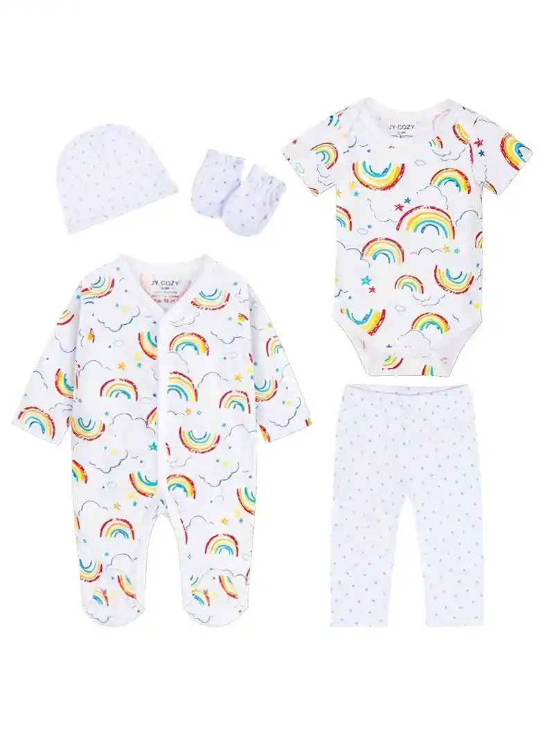 Newborn Rainbow Romper Set