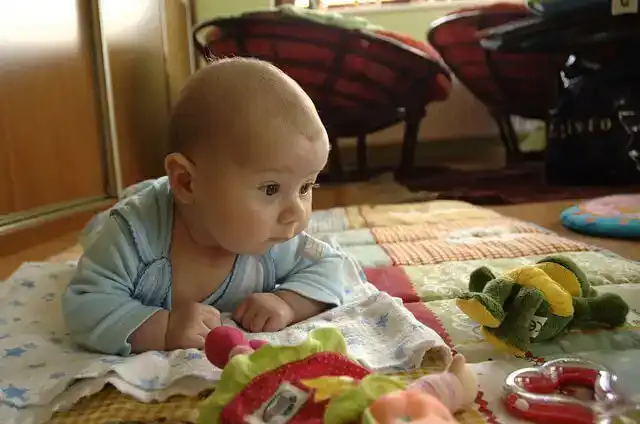 Baby doing tummy time
