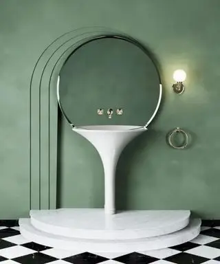 Des motifs découpés au laser dans une salle de bain