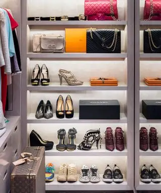 Organisation d'un placard avec rangement pour chaussures