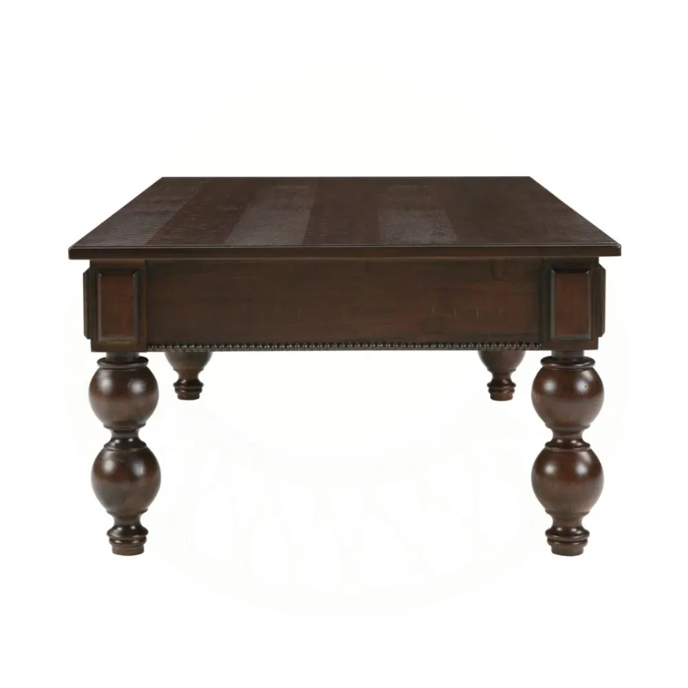 Sofabord i mørkt træ med udskårne ben' loading='lazy' title=