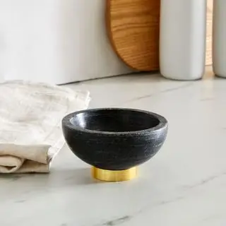 Dyppeskåler i marmor og messing