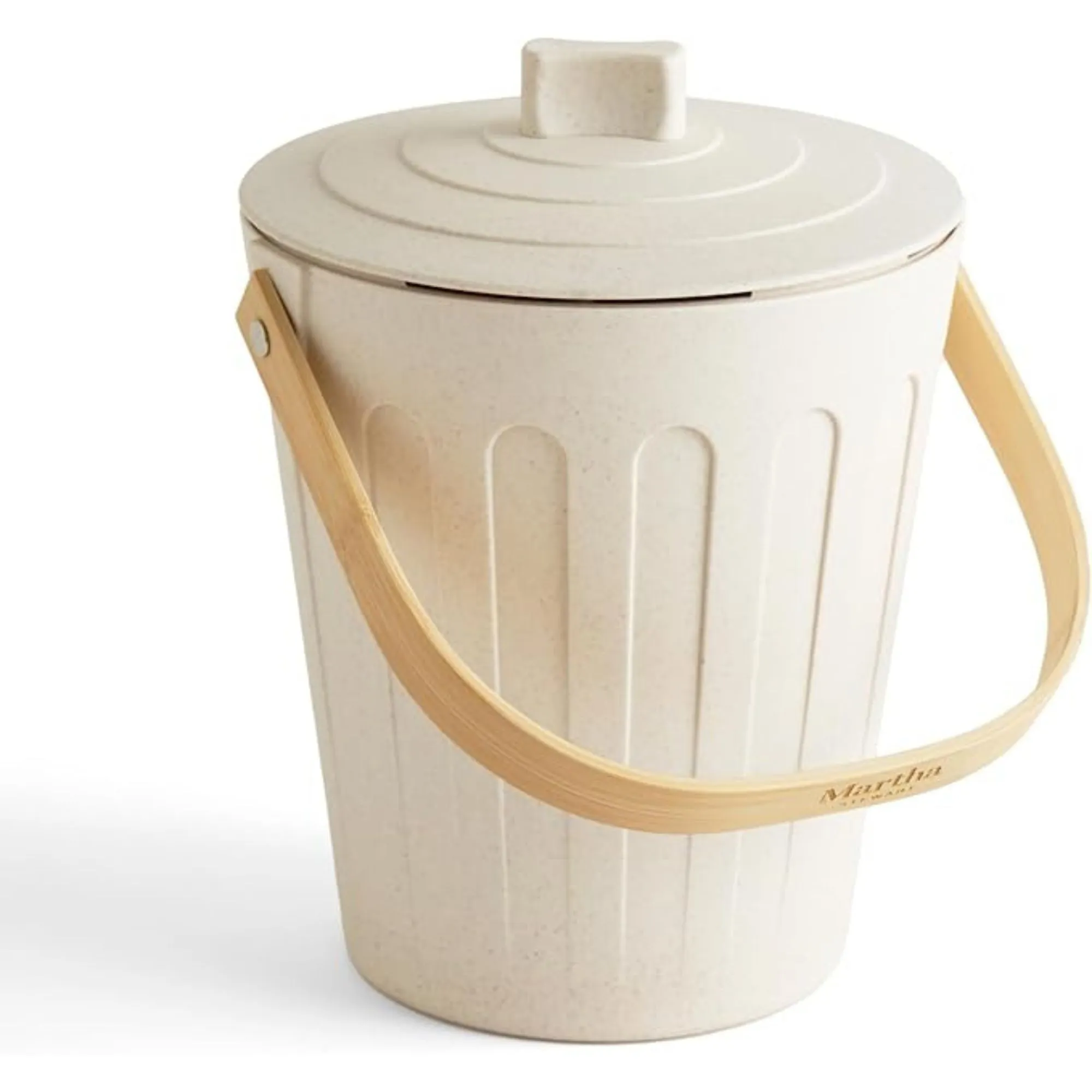 Poubelle à compost d'intérieur Martha Stewart - Lin blanc' loading='lazy' title=