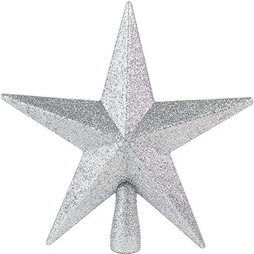 Ornatividade glitter estrela árvore topper-natal prata decorativa árvores de férias toppers brilho belém estrela decoração ornamento de natal 8' loading='lazy' title=