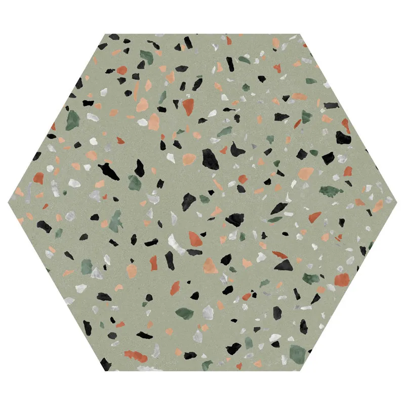 Andova Kallisto 8-in. X 9-in. Hexagon terrazzo matt porselen vegg & amp; Gulvfliser | Wayfair' loading='lazy' title=