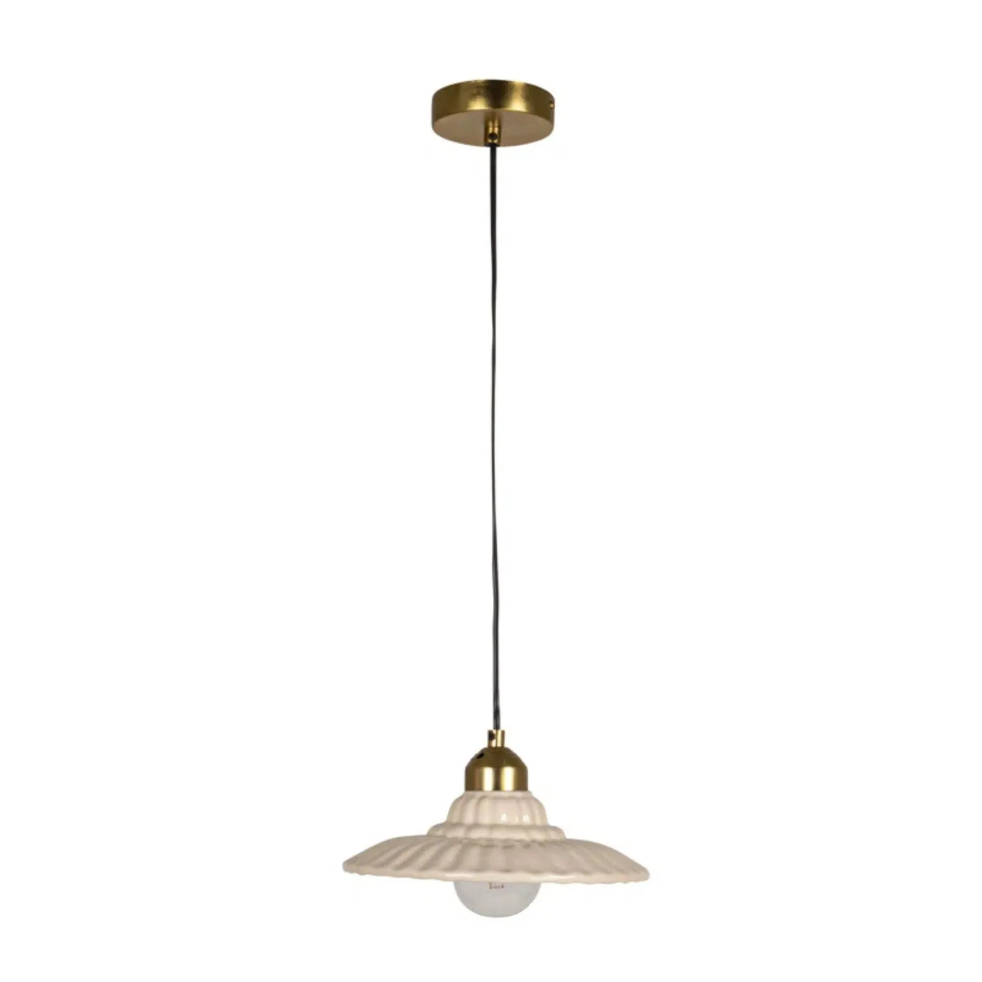 Elegante lampada a sospensione plissettata in gres' loading='lazy' title=