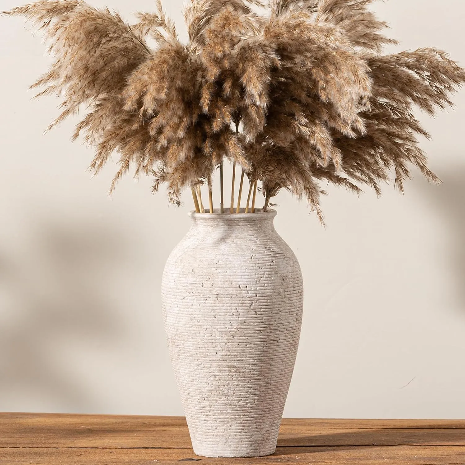 Vanselia Keramik-Blumenvase, Heimdekoration – große, hohe Bauernhaus-Tischvasen, rustikale Vintage-Wohnzimmer, Küche, Schlafzimmer, Dekorationen für Haus, Bücherregal, Büro, Kaffee, Schreibtisch, Esszimmer, Kamin (11 Retro)' loading='lazy' title=