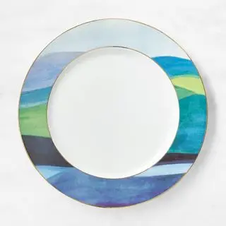 Assiettes plates Williams Sonoma x Sheila Bridges Highlands, ensemble de 4