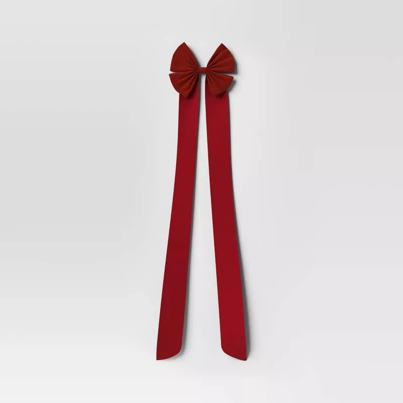 45 Cime de Sapin de Noël Noeud Double Boucle Velours Rouge - Wondershop&trade;' loading='lazy' title=