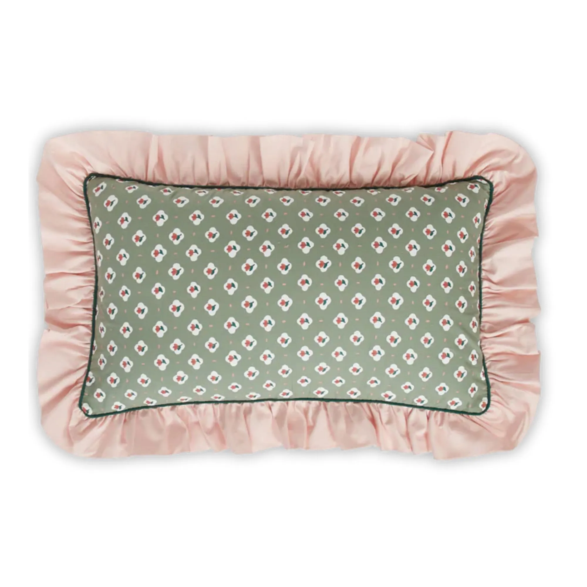 Oreiller à volants et petites fleurs' loading='lazy' title=