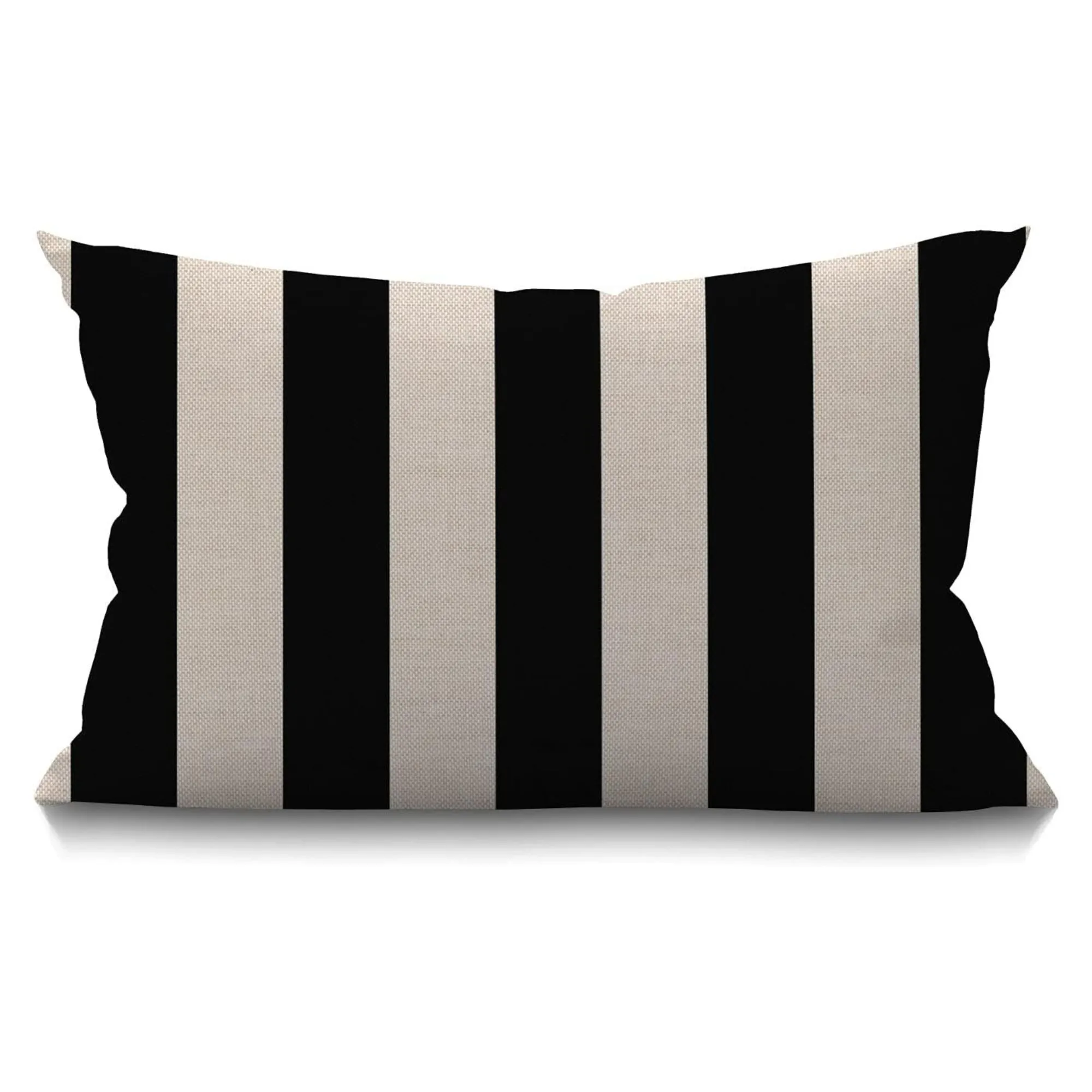 Coussin rayé noir' loading='lazy' title=