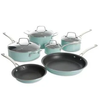 10 pièces. Batterie de cuisine antiadhésive en aluminium émaillé dur' loading='lazy' title=