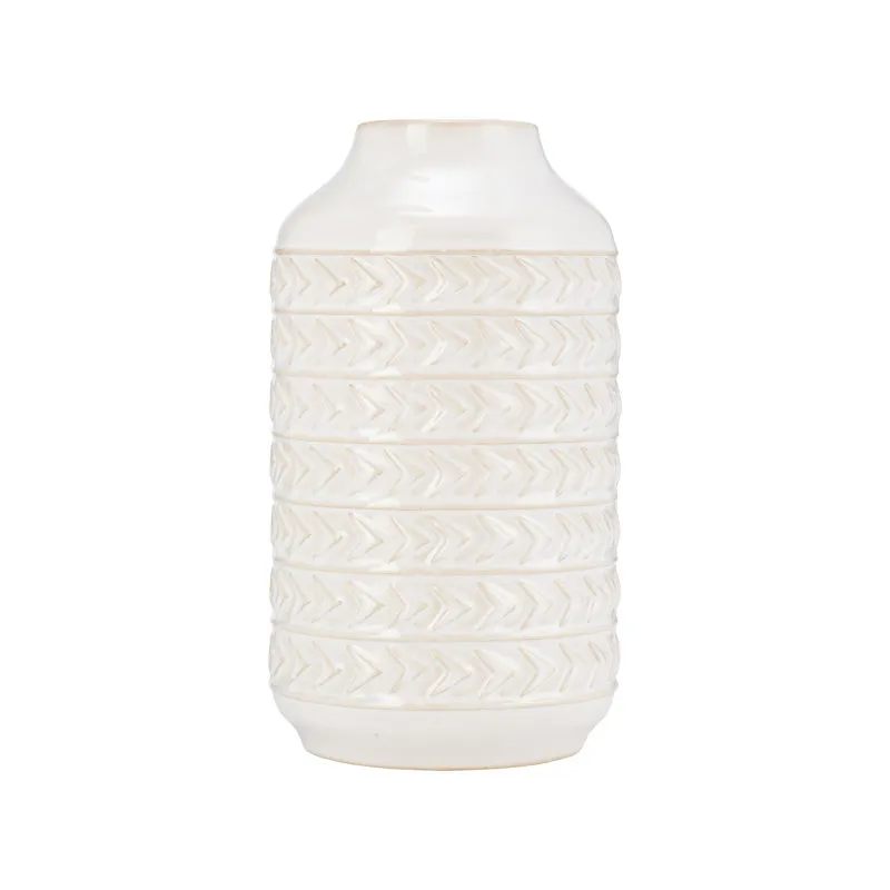 Gracie Oaks Neutral Textured Keramisk Aztec Vase i Elfenben & Anmeldelser | Wayfair' loading='lazy' title=