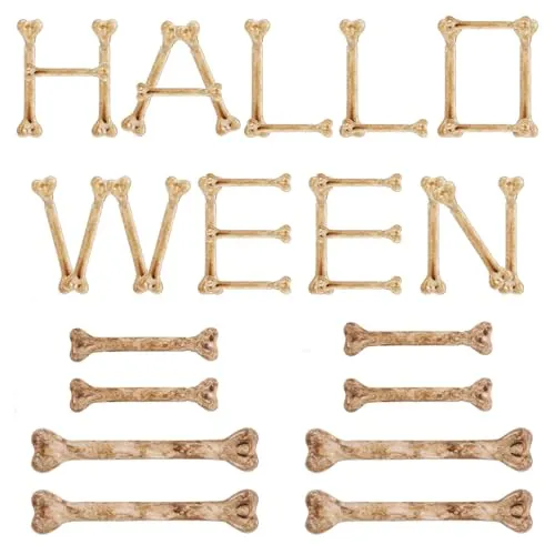 Ossa finte per l'artigianato di Halloween: 20 pezzi di piccole ossa di scheletro realistiche per l'artigianato - Simulazione di ciondoli in osso di plastica per la creazione di gioielli di Halloween, progetti artigianali di costumi per feste cosplay, 2,9 pollici e amp; 3,9 pollici' loading='lazy' title=