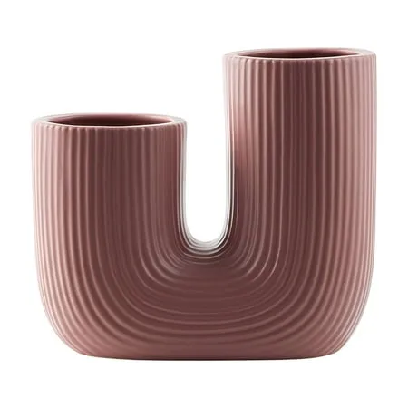 Magnifique vase en céramique à 7 cannelures par Drew Barrymore Ros&eacute; Rose' loading='lazy' title=