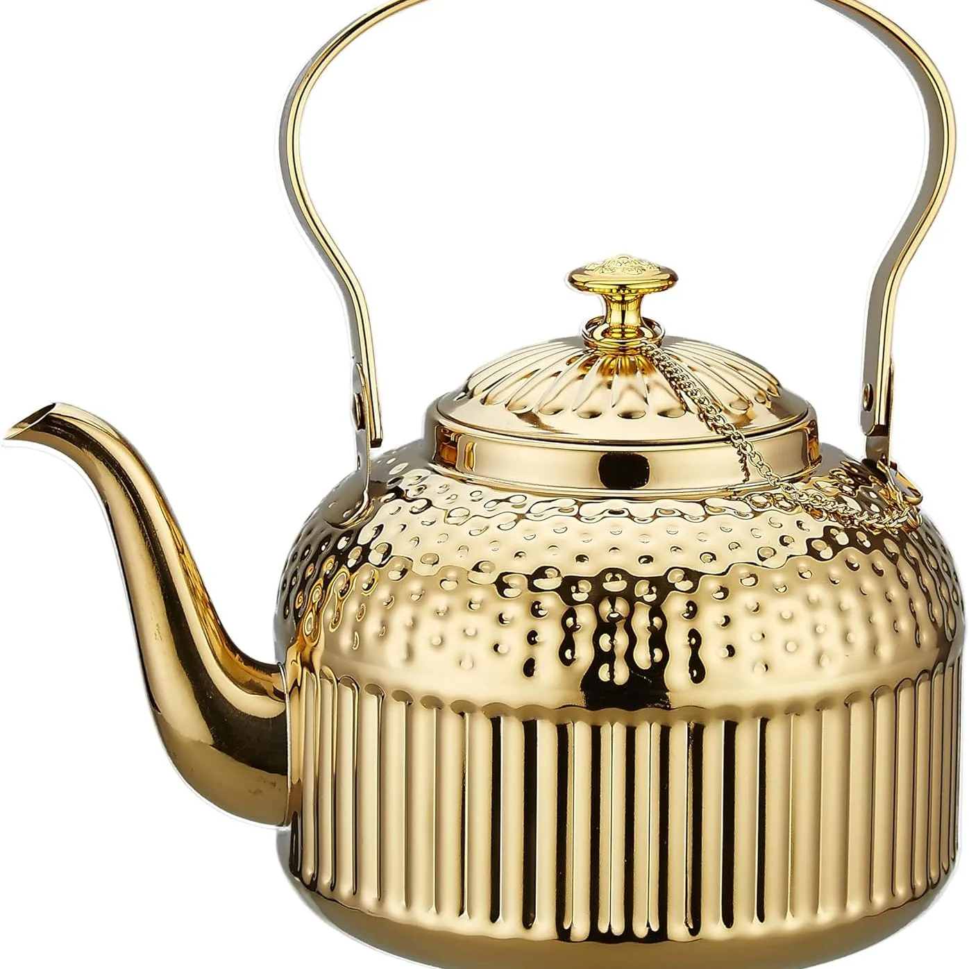 Sanqiahome Antike 1,2 l (40 oz) Edelstahl-Teekanne mit Teesieb Gold' loading='lazy' title=