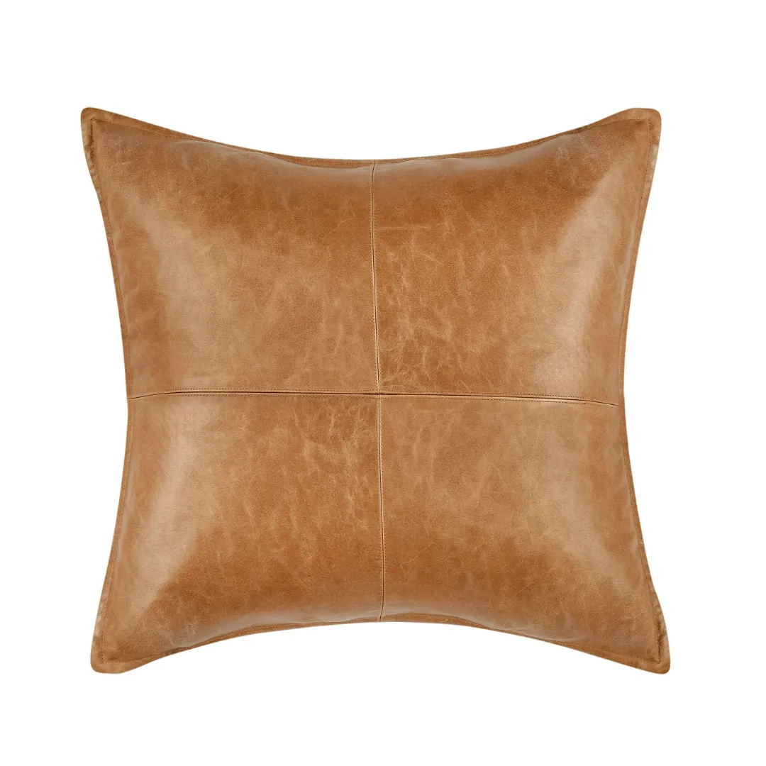 Pottery Barn Housse de coussin en cuir Gaona' loading='lazy' title=