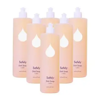 Savon à vaisselle liquide en toute sécurité – Élimine les taches tenaces et les saletés cuites, coupe la graisse – Formule biodégradable – Sans danger pour les biberons – 473 ml – Lot de 6, 96 ml au total