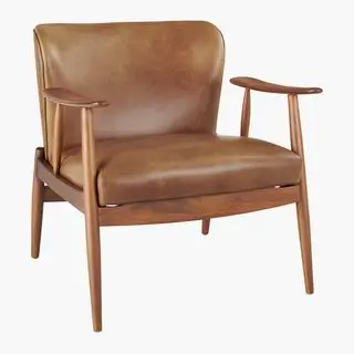 Fauteuil en cuir marron