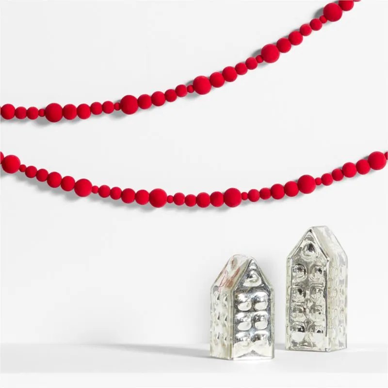 Guirlande de Noël en velours rouge 6'' loading='lazy' title=