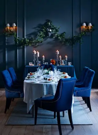 Salle à manger de Noël bleue