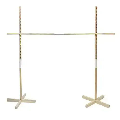 Get Out! Wooden Limbo Game for Kids Adults, 5ft Tall Limbo Stick Set Limbo Kit, Limbo Pole and Base for Luau Party Games