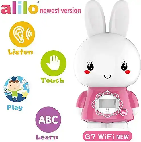 Huohuotu Alilo Big Bunny G7WIFI Early Education Toy, Pink, LCD Screen Display, WiFi+USB Download, Wechat Messaging