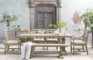 Venkovní jídelní set z teakového dřeva