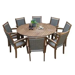 Kulatý venkovní jídelní set Fleur pro 8 osob