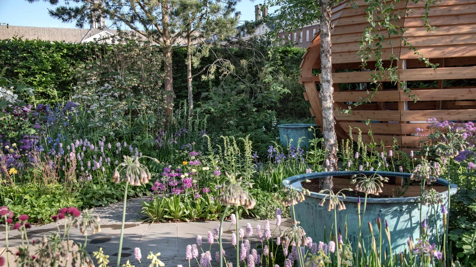 Down’s Syndrome Scotland Garden auf der RHS Chelsea Flower Show 2025, entworfen von Nick Burton und Duncan Hall' loading='lazy' title=