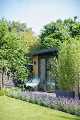 bambou utilisé pour l'écran à l'extérieur d'un salon de jardin