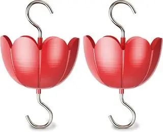 Protections anti-fourmis en forme de parapluie rouge pour mangeoires à colibris