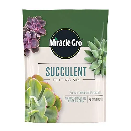 Mélange d'empotage pour plantes succulentes Miracle-Gro pour plantes succulentes d'intérieur, Aloe Vera et plus encore, fabriqué avec de la nourriture pour plantes Miracle-Gro 4 Qt' loading='lazy' title=