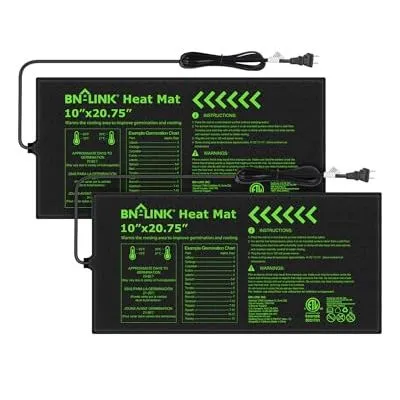 Bn-Link 耐久性のある苗ヒートマット 種子開始用 10 X 20.75 2パック 防水温暖化マット 種子発芽用植物加熱パッド 屋内栽培水耕温室 ETL上場' loading='lazy' title=