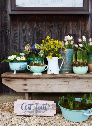 Chata záhradný vintage displej