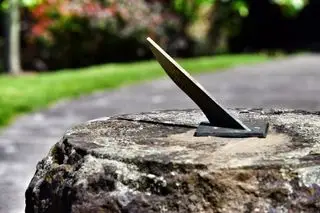 גדם עץ עשוי לשעון שמש