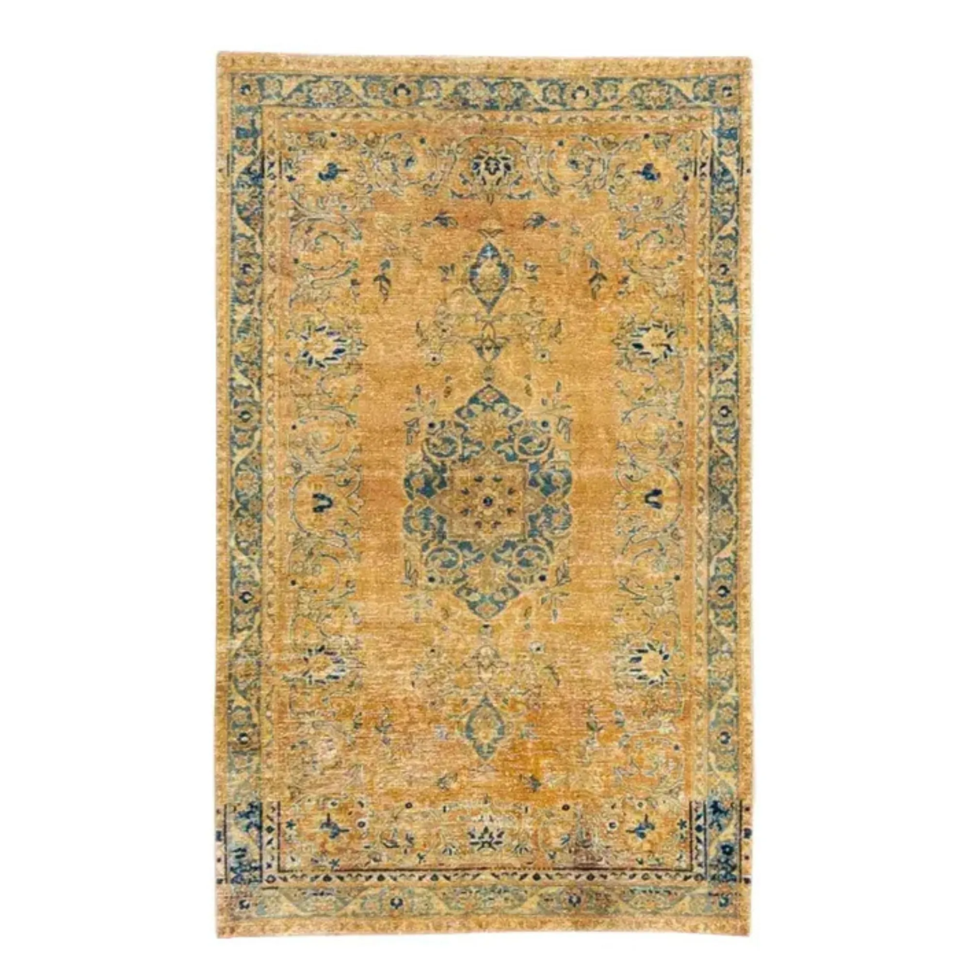 Ručne vyrábaný vlnený koberec s kvetinovým hnedým odtieňom zo 60. rokov minulého storočia' loading='lazy' title=