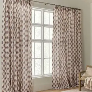 Cortina de algodón y lino floral Arnica Bhotah