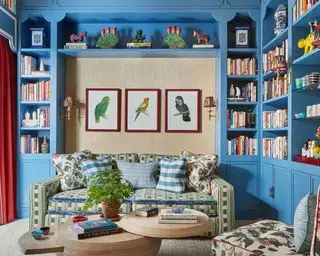 Salon de luxe aux couleurs bleu et vert