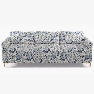 ספה פרחונית כחול לבן