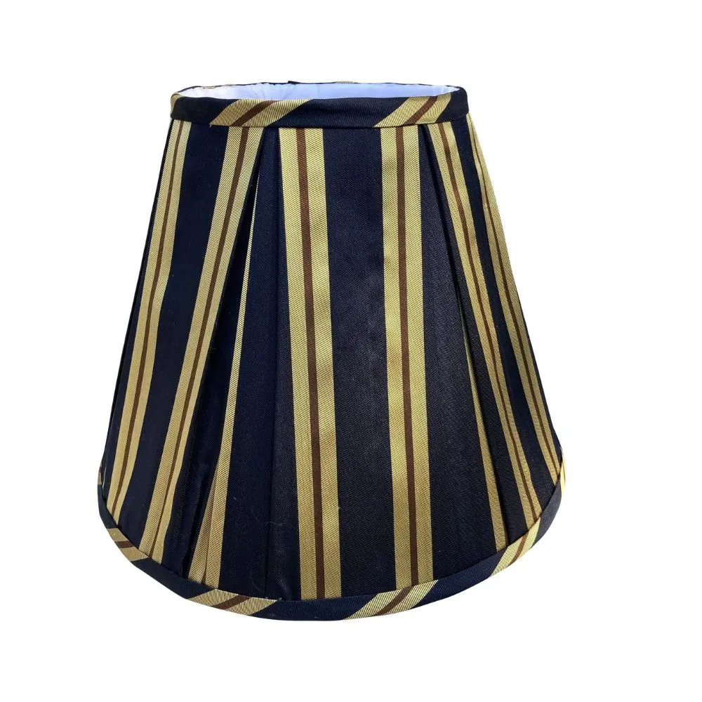 Vintage plisowany jedwabny abażur w paski' loading='lazy' title=