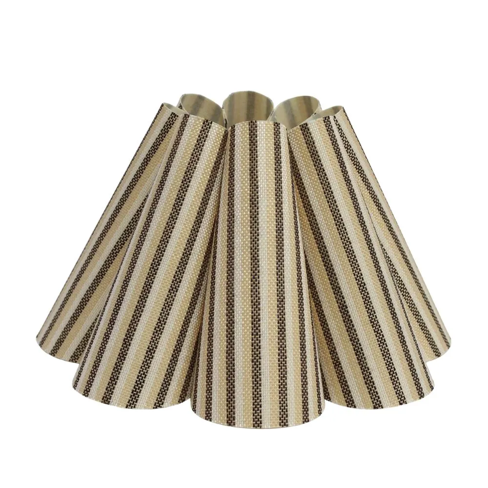 Ręcznie robiony plisowany abażur z tkaniny w paski' loading='lazy' title=