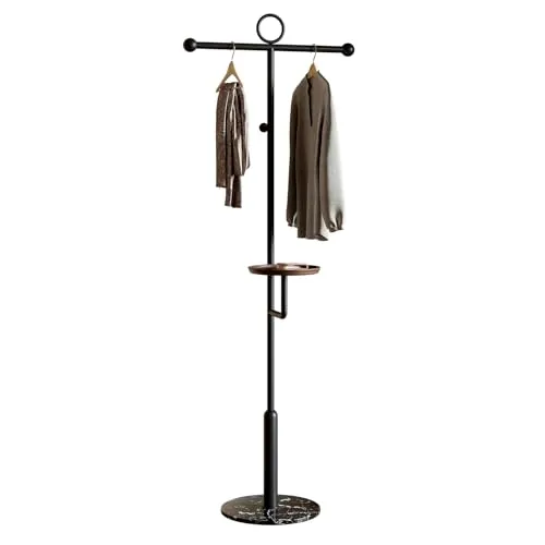 Zhbhyz frakke rack fritstående metal frakke rack stativ med rund opbevaringsbakke & amp; Marmorbase til poser hatte tørklæder punge frakke bøjle stativ frakke træ til hjemmekontor hall indgang' loading='lazy' title=