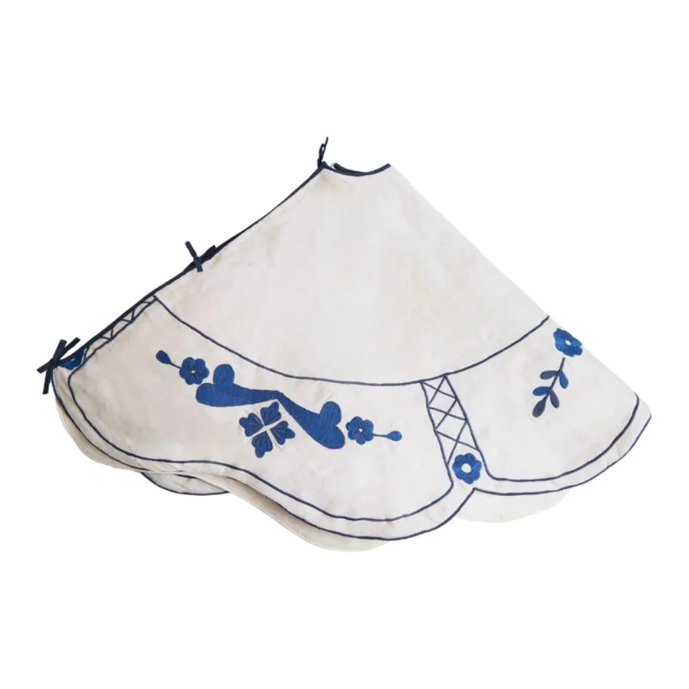 Modrá květinová vyšívaná stromová sukně' loading='lazy' title=