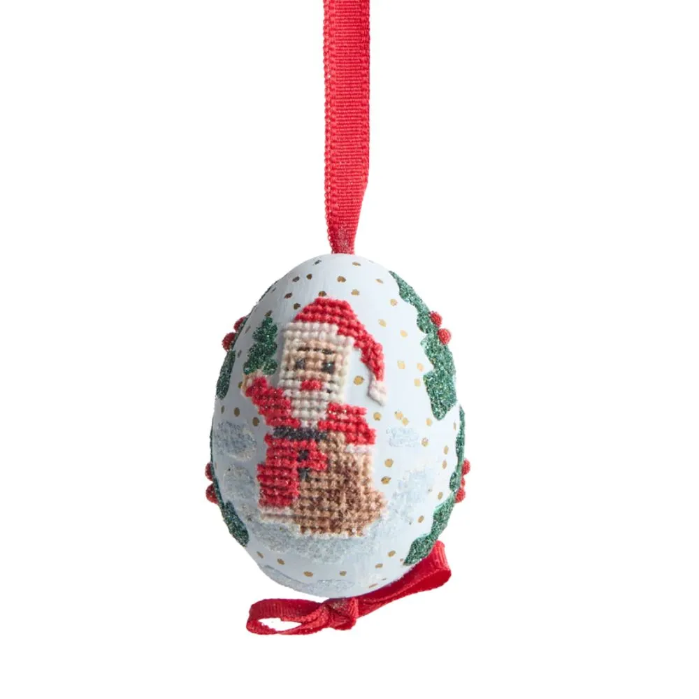 Santa Needlepoint Egg Ornament' loading='lazy' title=