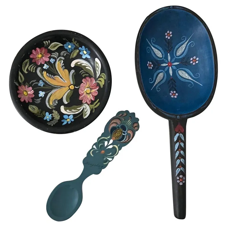 Sada 3 dekoratívnych diel švédskeho ľudového umenia C. 1900-1930' loading='lazy' title=