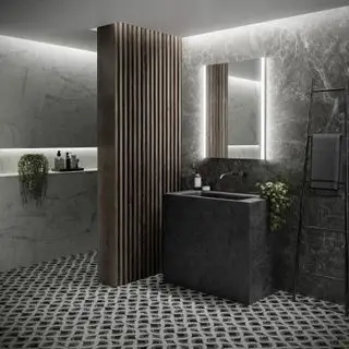 Planification de l'éclairage de la salle de bain dans une salle de bain sombre