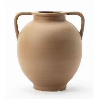 Abgerundete Vase mit zwei Henkeln