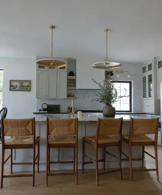 Køkken malet i Revere Pewter