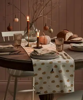 Hyggeligt græskar bordlandskab